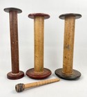 Antique Wood Spools Bobbin Sewing Textile Farmhouse Cottagecore Lot Of 4