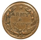 1863 Civil War Patriotic Token French Liberty Head Army   Navy Nice Original