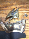 Vintage Antique   Sterling Silver   Sailing Ship 6 x6 3 4   150 Grams  