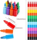 Colorful Stacking Crayons Set - 20pcs Buildable Kids Art Supplies  Party Gifts