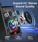 Karaoke Machine With 14 1  Touch Screen Lyrics Display  2 Mics Pa Speaker System
