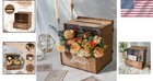 Rustic Brown Wedding Card Box With Flower Trough