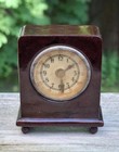Antique Figural Celluloid Bakelite Novelty Tape Measure Mantle Clock Germany