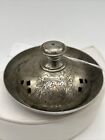Vintage Sterling Silver Incense Burner Topper   Steel Stamped Holder