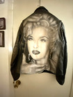 Original Vintage Madonna Leather Airbrushed Bomber Jacket Large  42  Unisex
