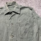 Vintage 40s Wwii Usmc Marine Corp Hbt Chore Green Herringbone Stenciled Jacket