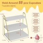 3 Tier Cupcake Stand 55 Cupcakes Wood Metal Tower White   Gold Vygrow