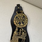 Vintage - 22    Horse Leather Bridal Strap - 6 Brass Medallions - Ireland