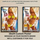 Sexy Pinup Girl Custom Alcohol Poster Any Beer Whiskey Tequila Vodka Brand   309