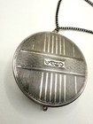 Antique Art Deco Silver Tassel Mirror Compact Purse Monogram 
