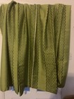 Pair Vintage Mid Century Curtains Green Abstract W50    D48     sd3