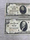 1929  20 And  10 New York Federal Reserve Bank Frb Brown National Currency