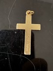 Vintage Gold Silver Tone Cross Medal