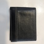 Perry Ellis Wallet Genuine Leather Smooth  Black Slim Bifold Portfolio Nwt