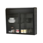 2 Door Wall Mounted Metal Storage Cabinet W Tempered Glass Doors Shelves