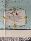 Vintage Folded Rand Mcnally World Map  Large 52   x34 Great Color  Read