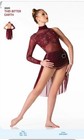 This Bitter Earth 33211 By Glamour   Burgundy Mesh Rhinestone Leotard With Skirt