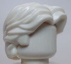 Lego White Minifigure Hair Short Wavy With Center Part