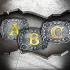 Initial Letters Abcdjst To Z Cowboy Rodeo Large Gold Silver Unisex Belt Buckles