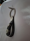 Vintage Leather Black Baton Ring Holder Carrier