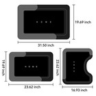 Bath Mats For Bathroom Set Of 3  Black Modern Bathroom Rug  Soft Shower Mat W   