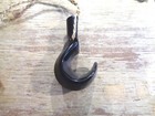 Small Master-carved Genuine Water Buffalo Horn Hawaiian Palaoa Pendant Necklace