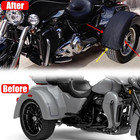 Pu Leather Flame Rear Trike Fender Bra Harley Tri Glide Ultra 2009-2025 Black