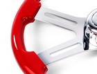 16    Red Steering Wheel 4 Chrome Spoke Peterbilt Kenworth Freightliner Internatio