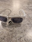 Funky Vintage Retro Style Sun Glasses Large White Frame W  Black Lenses