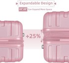 Luggage Set 6 Pieces With Duffel Bag  Hardside Expandable Suitcase  Pink