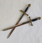 Lot Of 2   Denix 6  Medieval Crusader Sword Letter Opener metal -brass new 3018