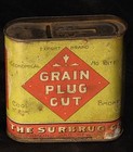 Vintage Grain Cut Plug Vertical Pocket Tobacco Advertising Tin  Americana Litho