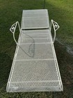 Vintage Wrought Iron Chase Lounger  Chair And Table