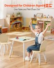 Uimoso Wooden Kids Table And 2 Chairs Set With Rounded Edge Design Burlywood