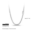 925 Sterling Silver 3mm Rolo Round Cable Chain Necklace 18-28 Inch For Men Women
