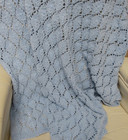 Hand Knitted Afghan Lap Robe Crib Blanket Carolina Blue 46  X 60   