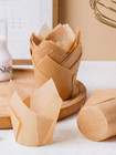 50 Pcs Tulip Cupcake Liners High-temperature Resistant Greaseproof Baking Cups