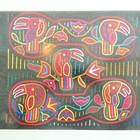 Kuna Mola Hand Sewn Reverse Applique Panama Parrot Birds Folk Art Matted Framed