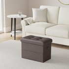Storage Ottoman Foot Rest Stool  Foldable Leather Footstool Storage