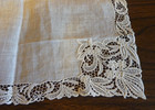 Vintage Linen And Lace  Wedding Handkerchief  -11 