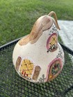 Hand Painted Christmas Gourd Folk Art Winter Cottage Wreath Candy Cane 10    Decor