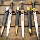 15 5  Medieval King Arthur Dagger Short Sword Ornate Masonic Blade Knife Cross