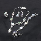 Natural Abalone Shell Gemstone Handmade 925 Sterling Silver Jewelry Set