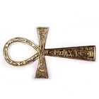    Ancient Egyptian Brass Ankh Wall Art - Handcrafted In India     Hanging Sculp   