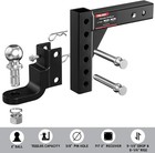 Adjustable Trailer Hitch Ball Mount  Fits 2  Receiver  2  Tow Ball  9-1 2  Drop 