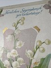 1915 German Language Embossed Lily Of The Valley Birthday Card Postcard Vtg
