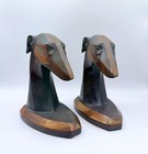 Vintage Art Deco A Pair Of Brass Dog Bookends  C 1920