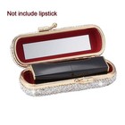 Portable Rhinestone Lipstick Case Holder With Mirror Crystal Lipstick Organizer