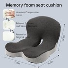 Memory Foam Seat Cushion W lumbar Support Pillow For Back   Sciatica Pain Relief