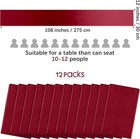 12 Pack Satin Table Runner 12 X 108 Inch Burgundy Long Wedding Satin Silk Table